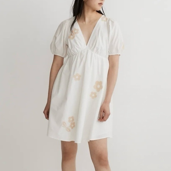 Madewell Dresses & Skirts - New Madewell Annamarie Mini Dress White Embroidered NL107